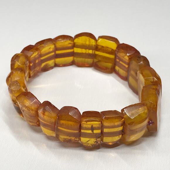 Vintage BALTIC AMBER Stretch BRACELET 20 Grams Dark and Light Honey Color - Picture 16 of 17